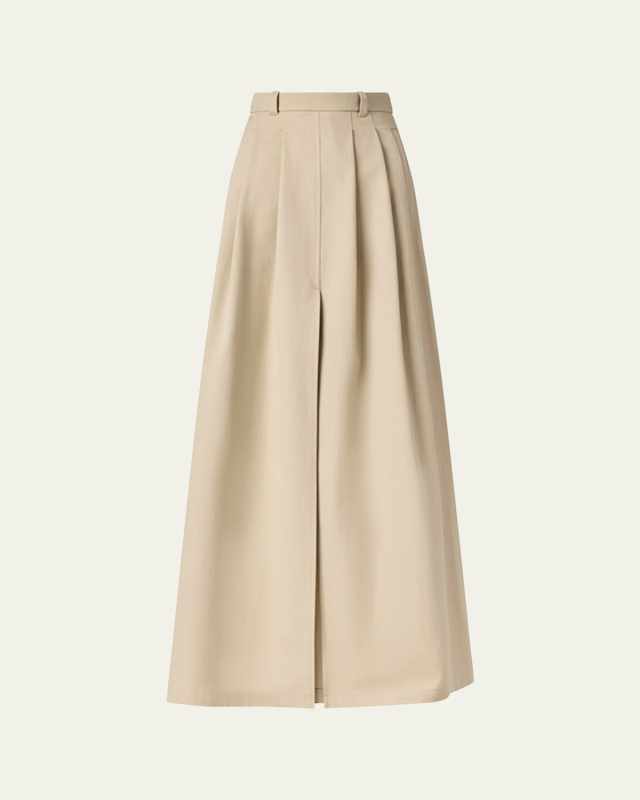 Mack Pleated Cotton Maxi Skirt